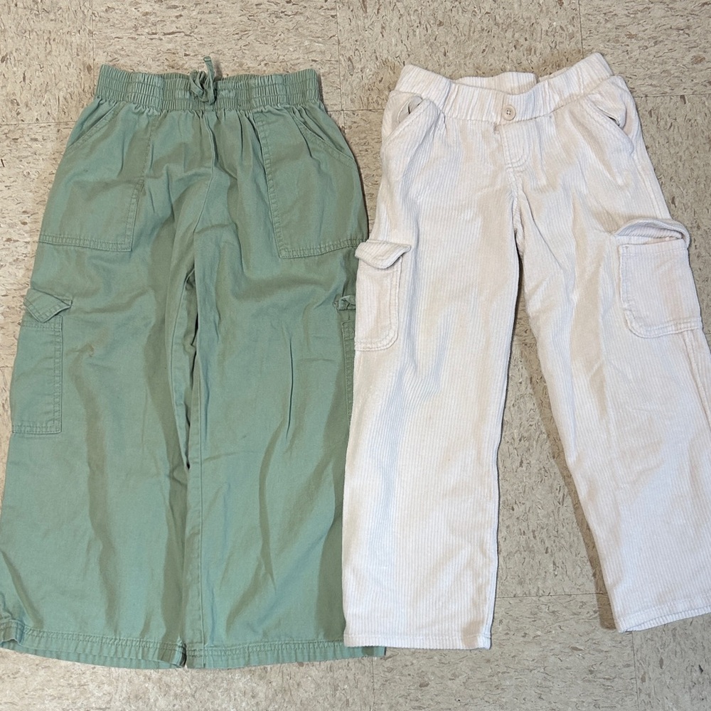 Cat & Jack Kids Cargo Pants - Green and Cream
